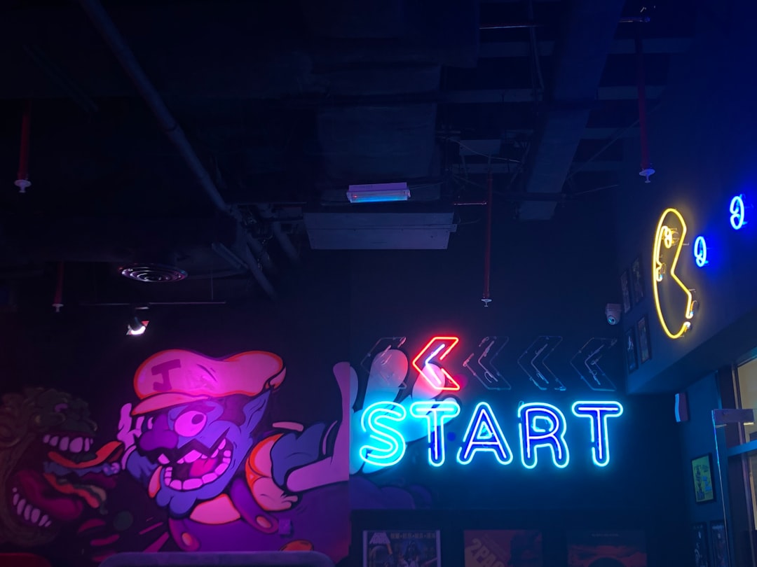 blue Start LED signage